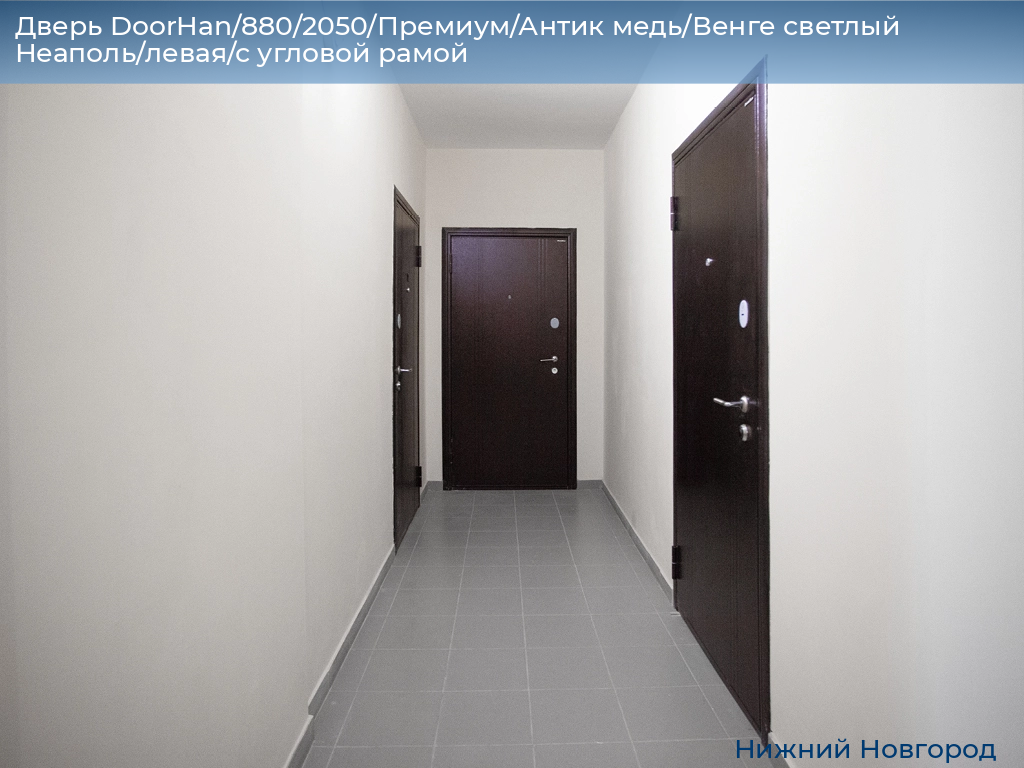 Дверь DoorHan/880/2050/Премиум/Антик медь/Венге светлый Неаполь/левая/с угловой рамой, nizhniy-novgorod.doorhan.ru
