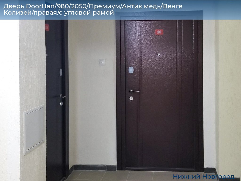 Дверь DoorHan/980/2050/Премиум/Антик медь/Венге Колизей/правая/с угловой рамой, nizhniy-novgorod.doorhan.ru